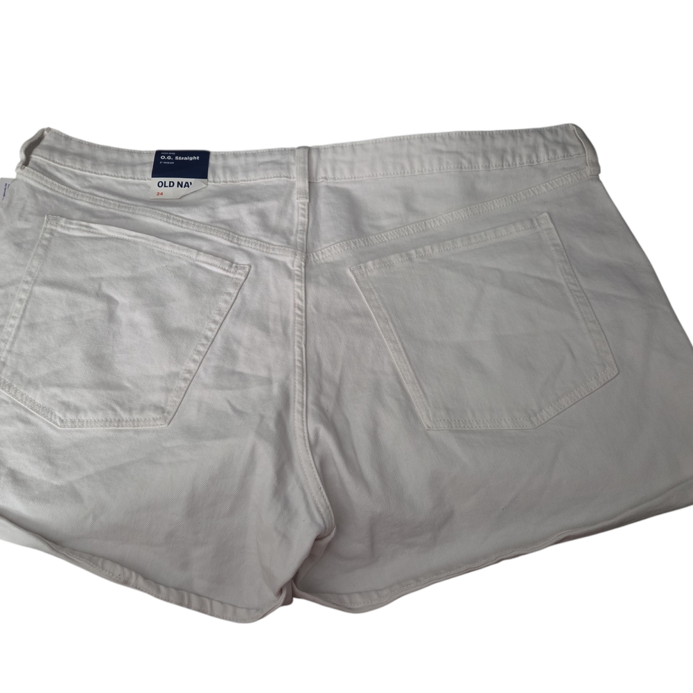 Old Navy White Women's Cuffed Denim Shorts - Picture 4 of 4